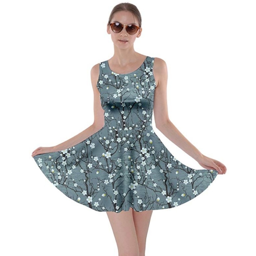 Floral cherry blossom skater dress